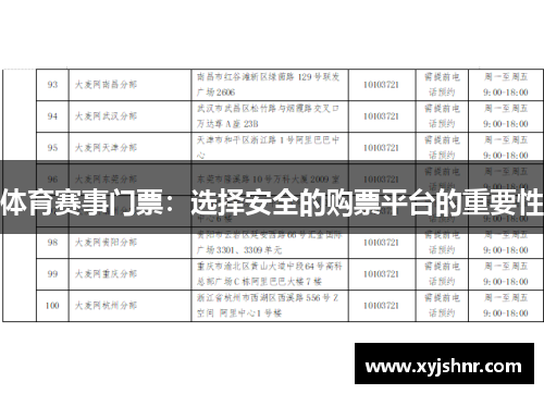 体育赛事门票：选择安全的购票平台的重要性